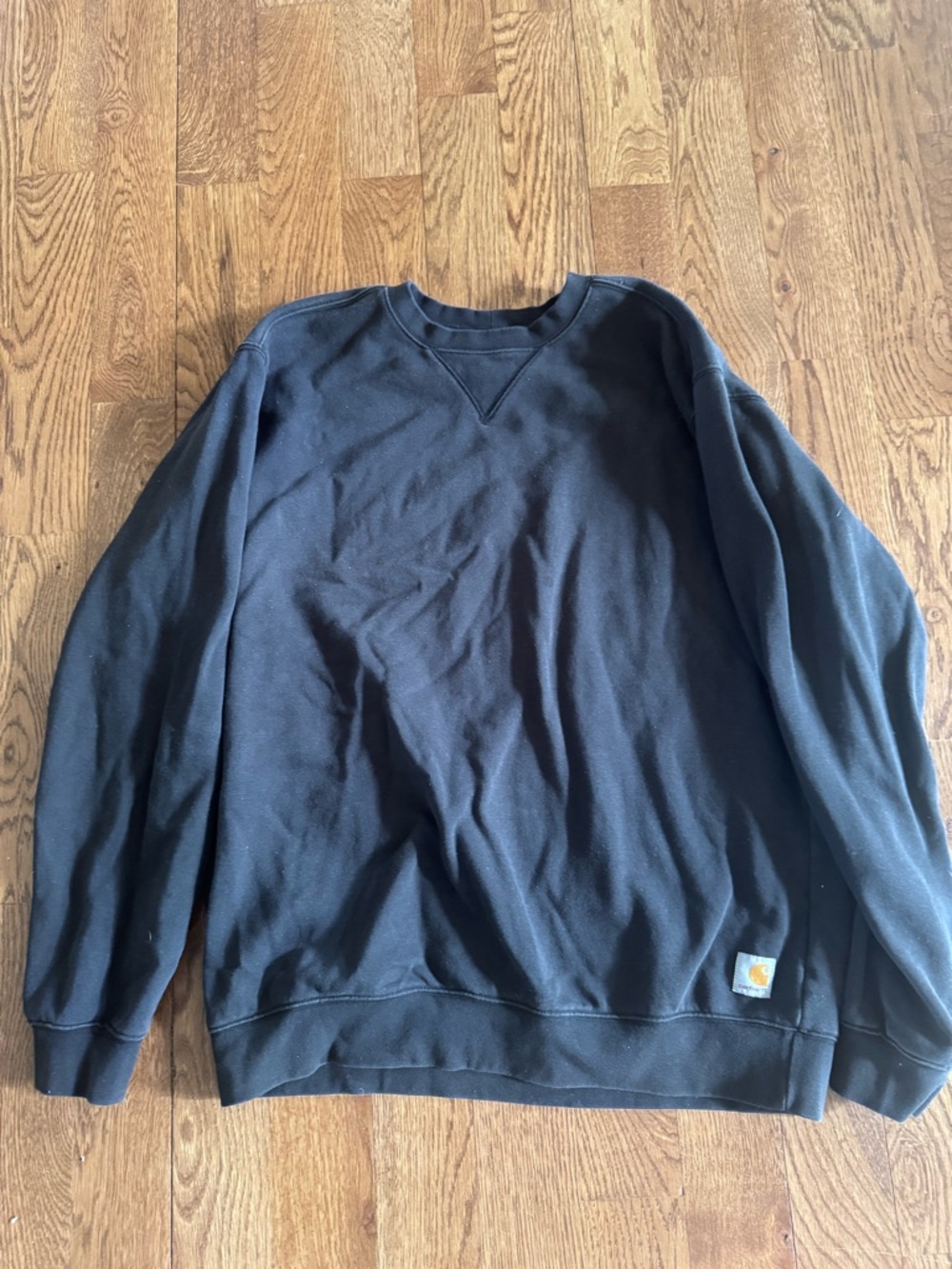 Carhartt Black Crewneck Sweatshirt with Logo Patch